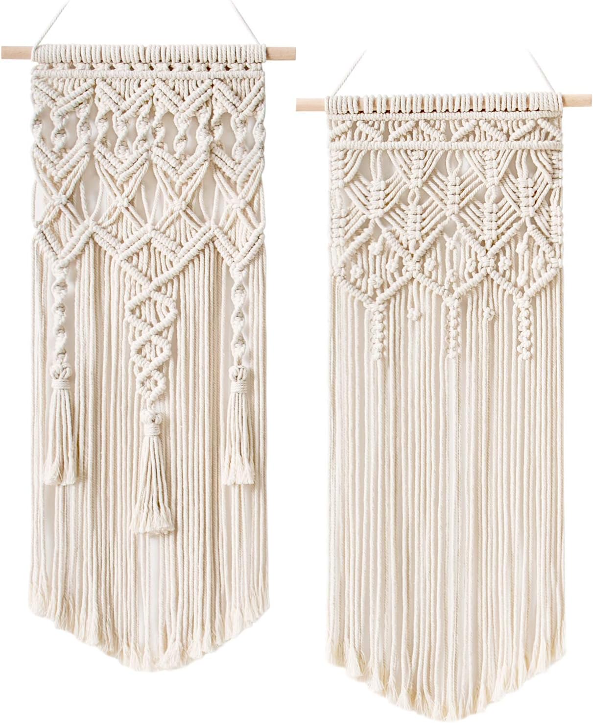 Mkono 2 Pcs Macrame Woven Wall Hanging Boho