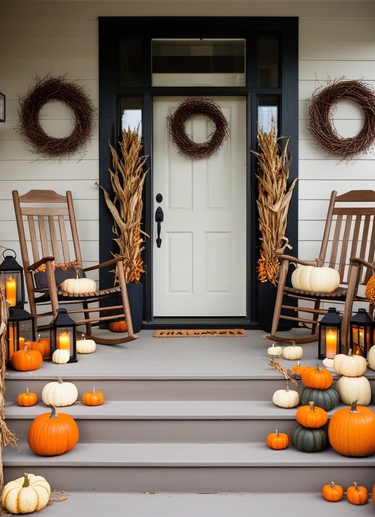 Small front porch fall
